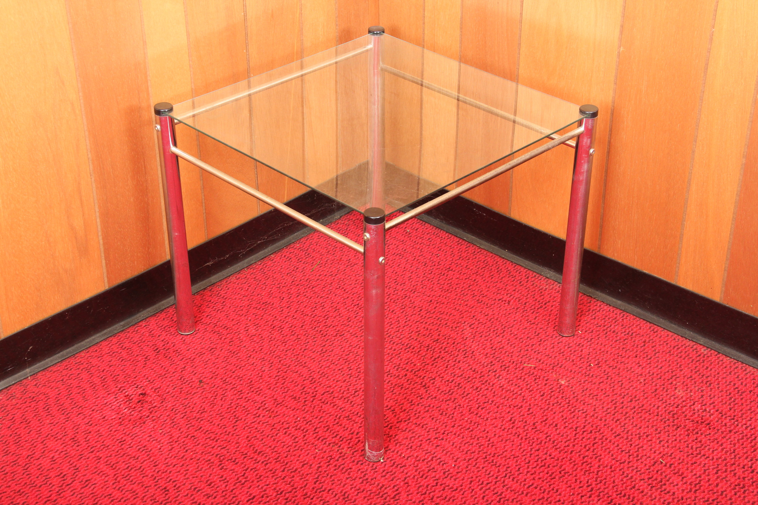 Aluminum and Glass End Table