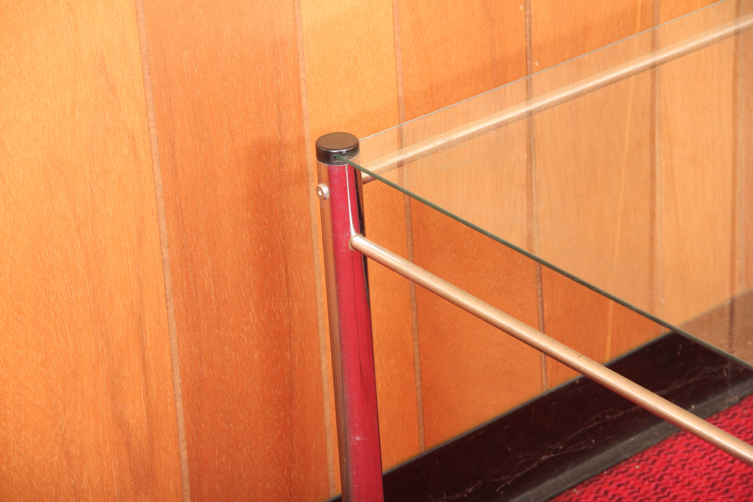 Aluminum and Glass End Table