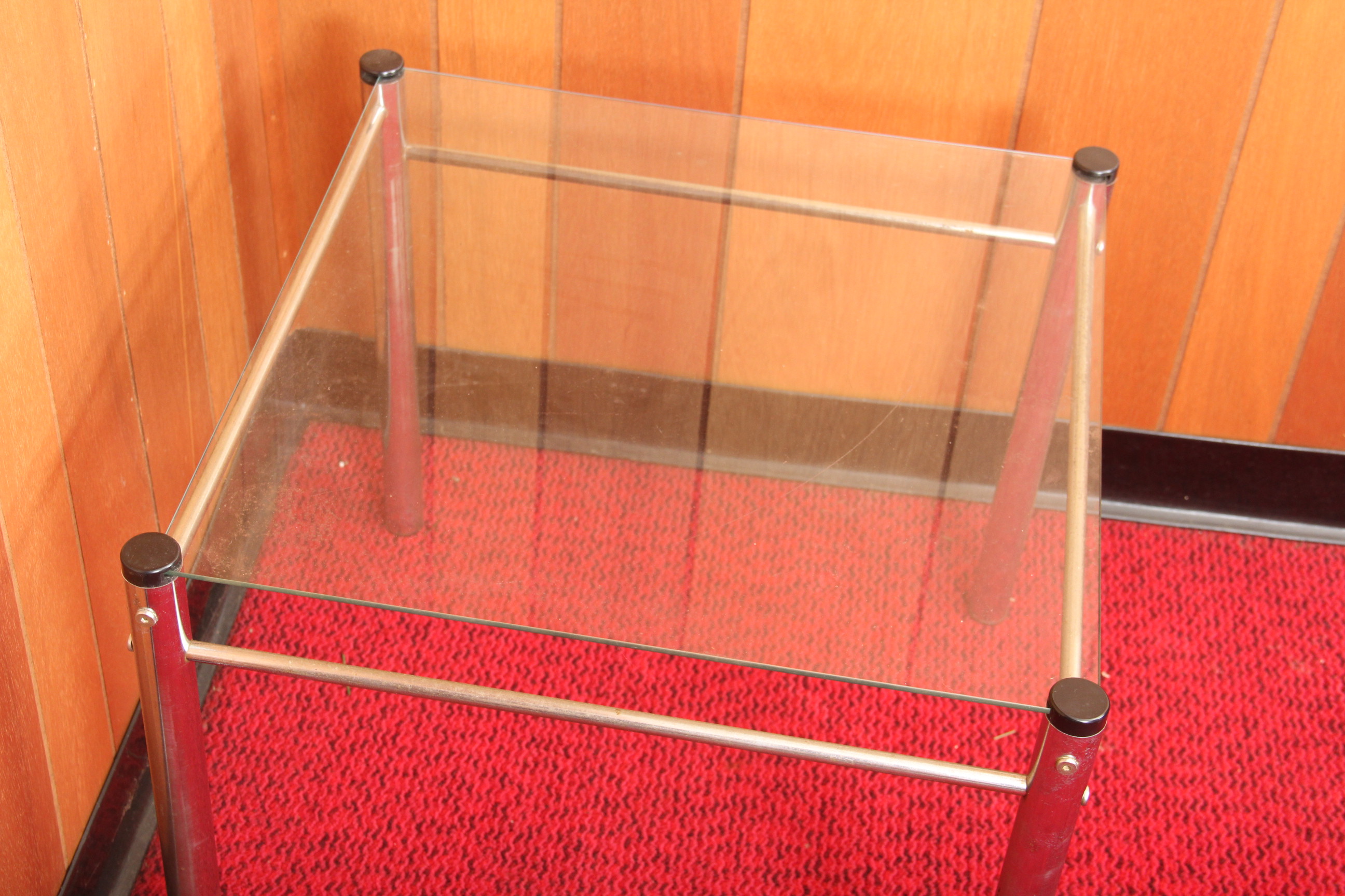 Aluminum and Glass End Table