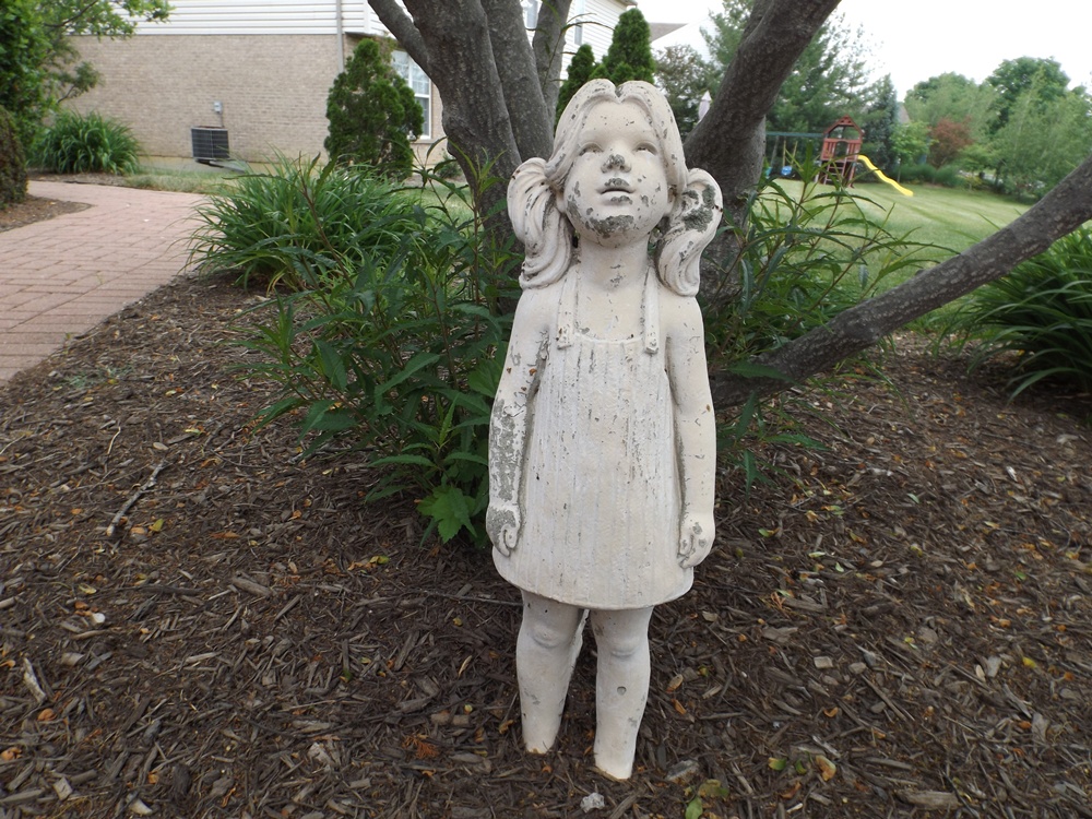 Concrete Garden Statue of a Young Girl