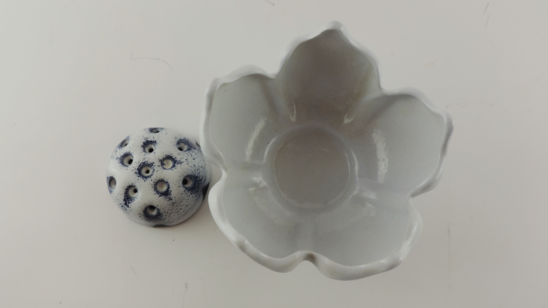 Van Briggle Pottery Bowl with Flower Frog