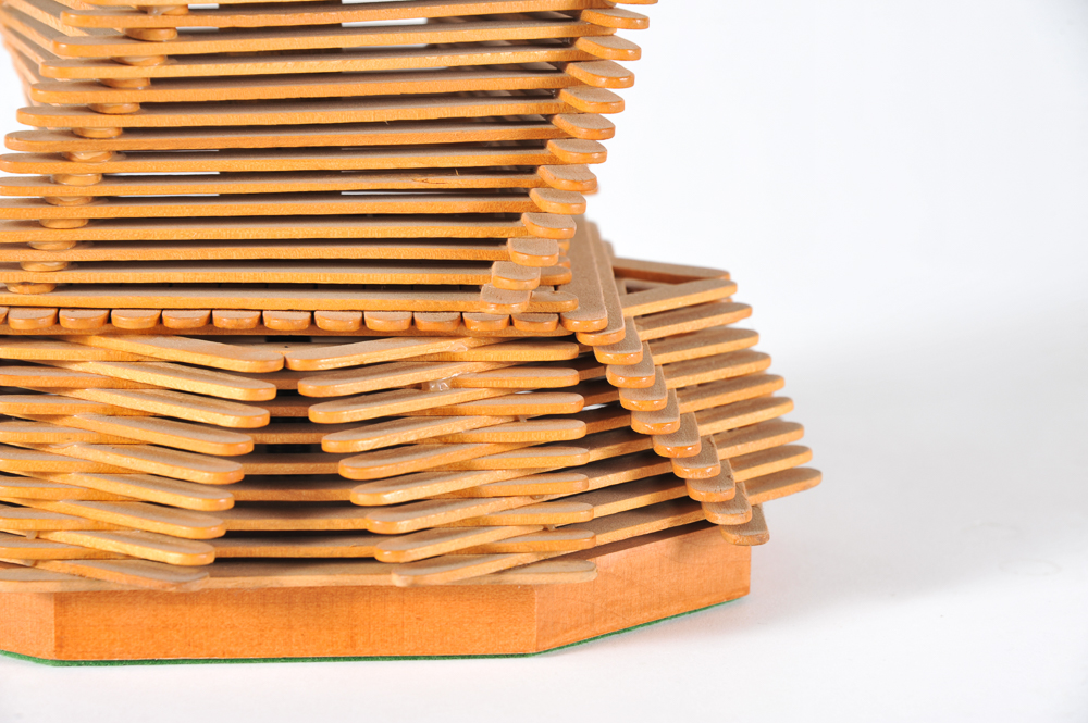 Pair of Folk Art Popsicle Stick Table Lamps