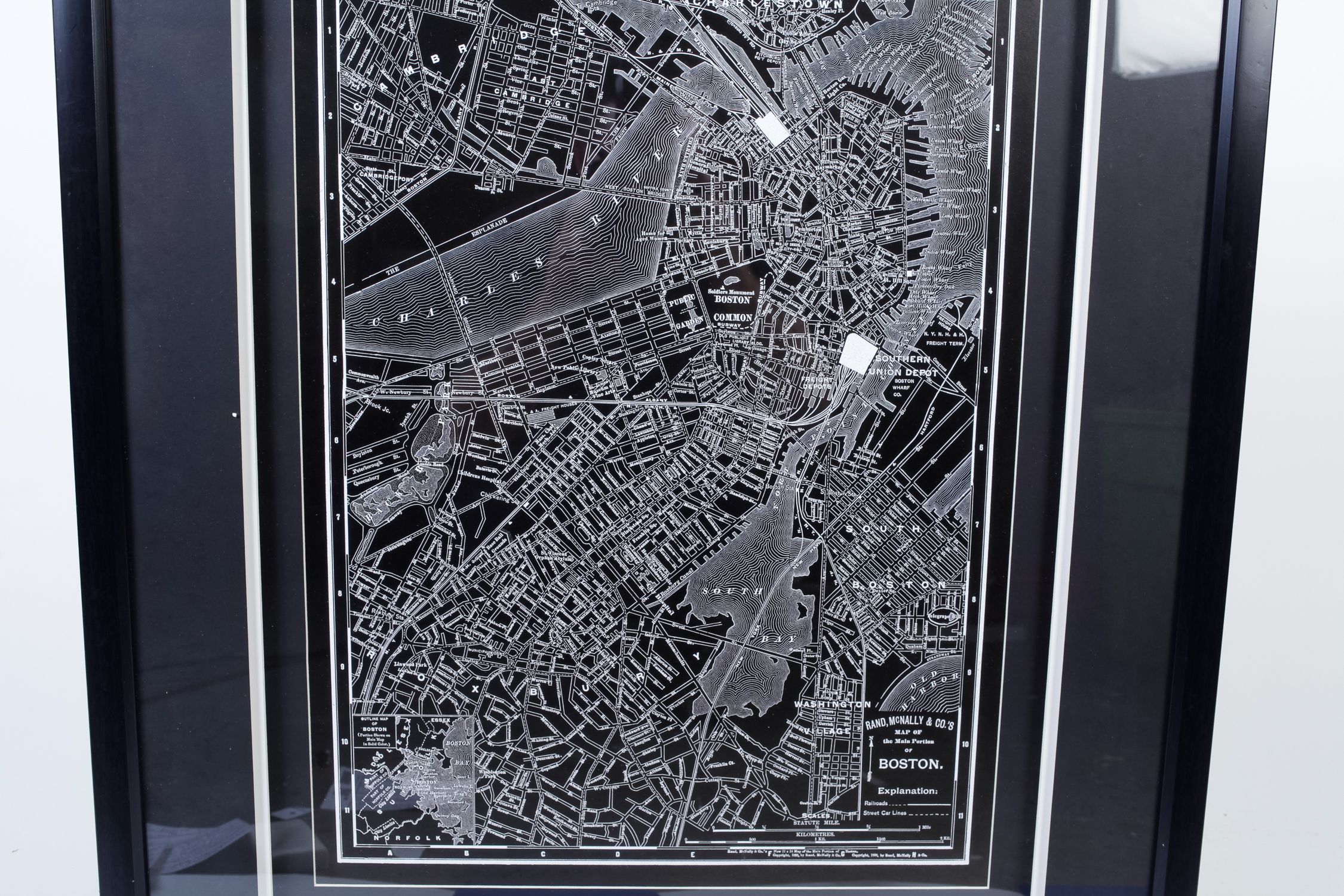 Framed Map of Boston