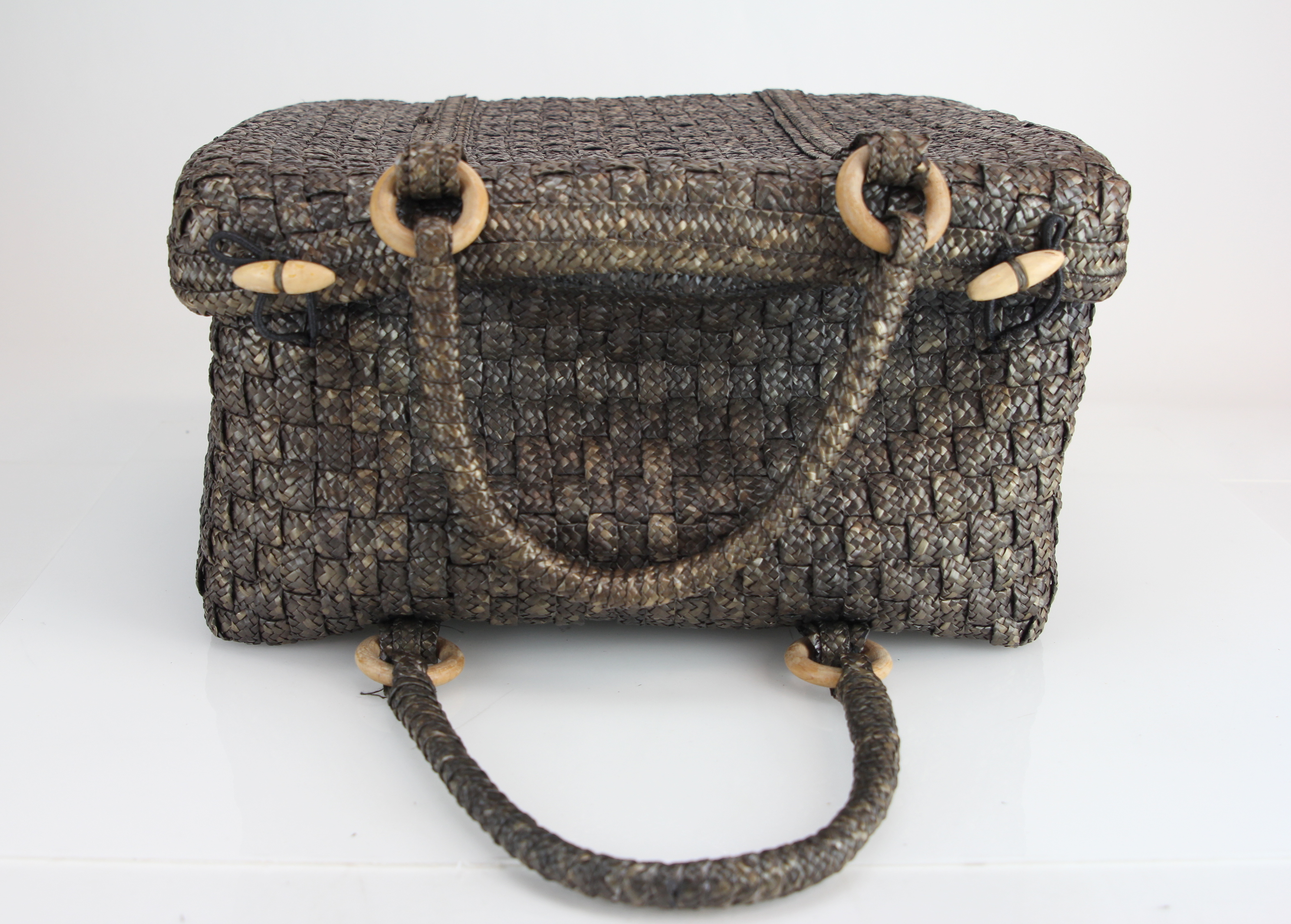 Vintage Woven Straw Travel Bag