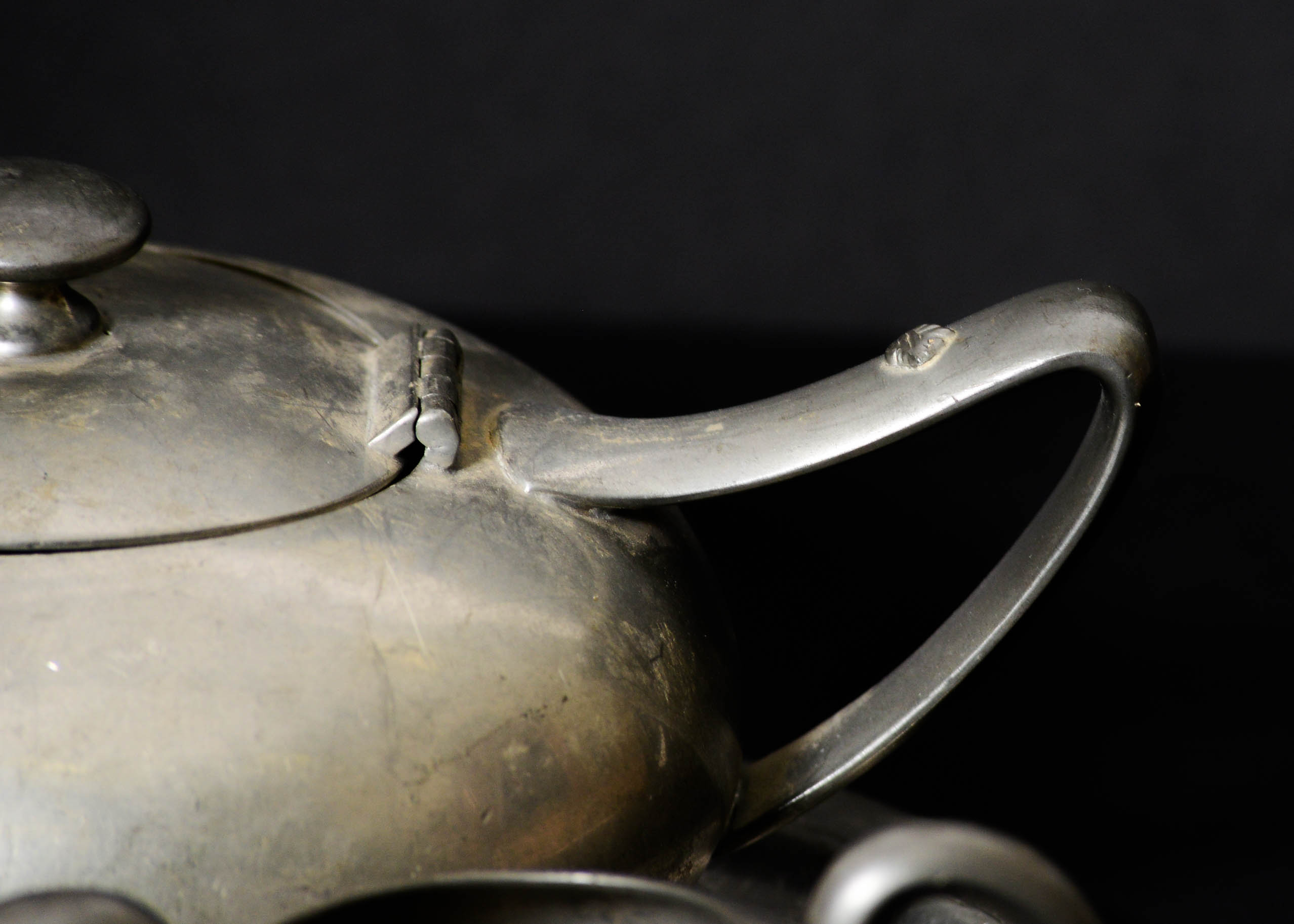 Vintage Pewter Wilcox Four-Piece Tea Set