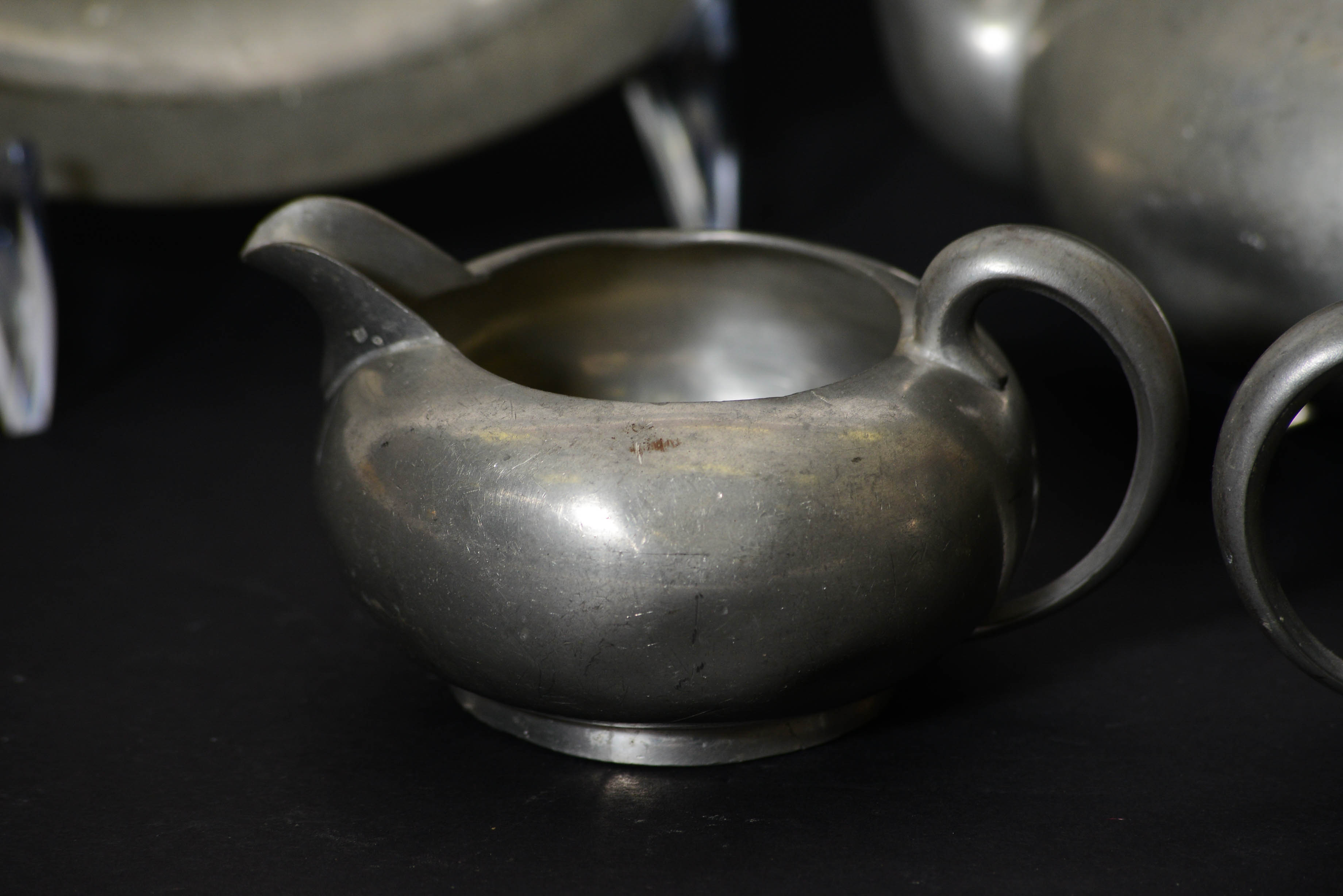 Vintage Pewter Wilcox Four-Piece Tea Set