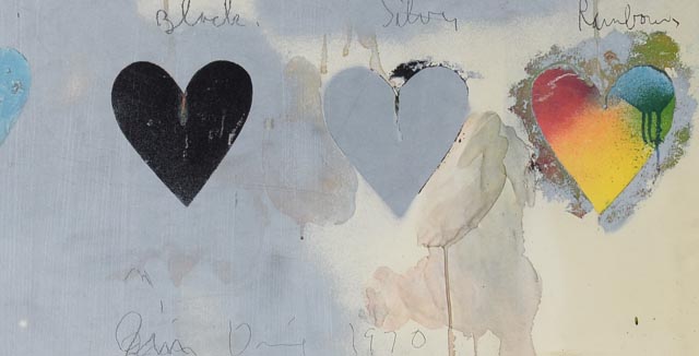 "8 Hearts" Partial Jim Dine Giclee Poster