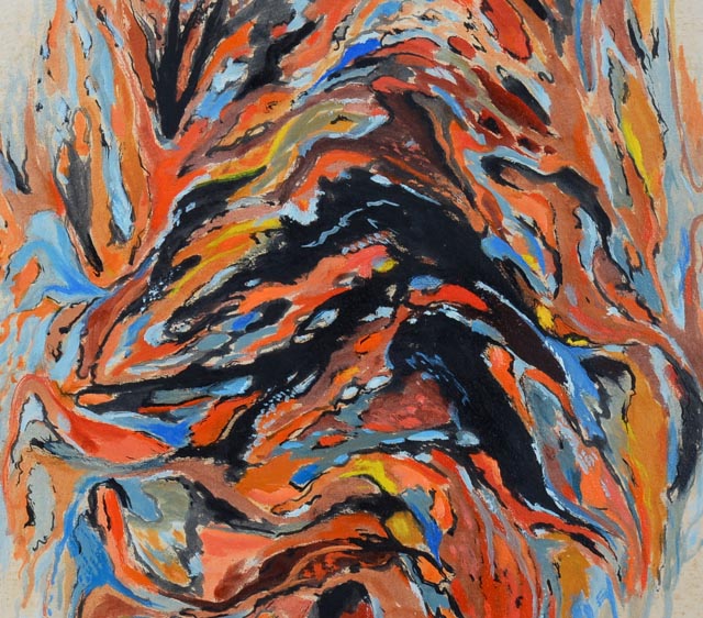 Original James Yoko Abstract Painting on Board