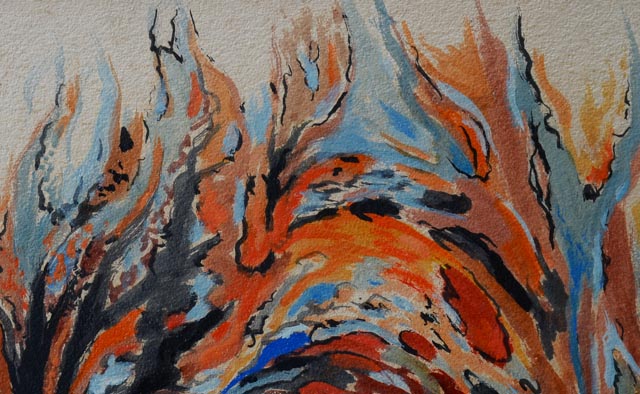 Original James Yoko Abstract Painting on Board