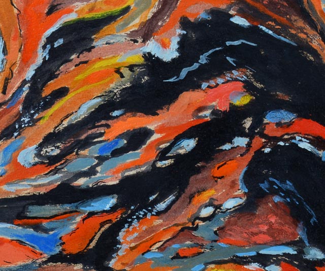 Original James Yoko Abstract Painting on Board