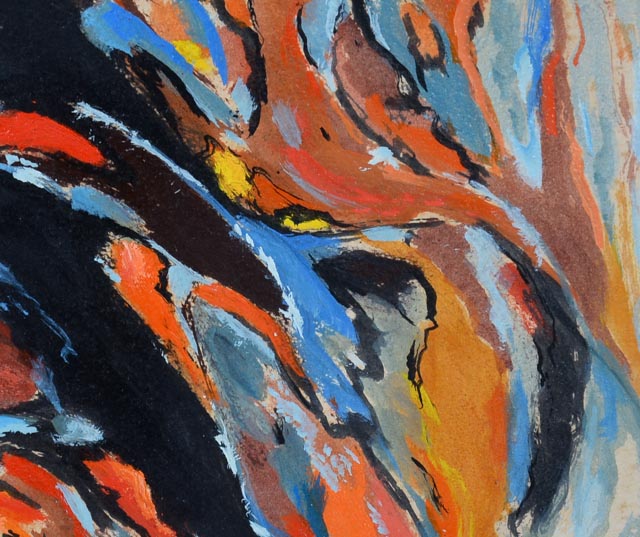 Original James Yoko Abstract Painting on Board