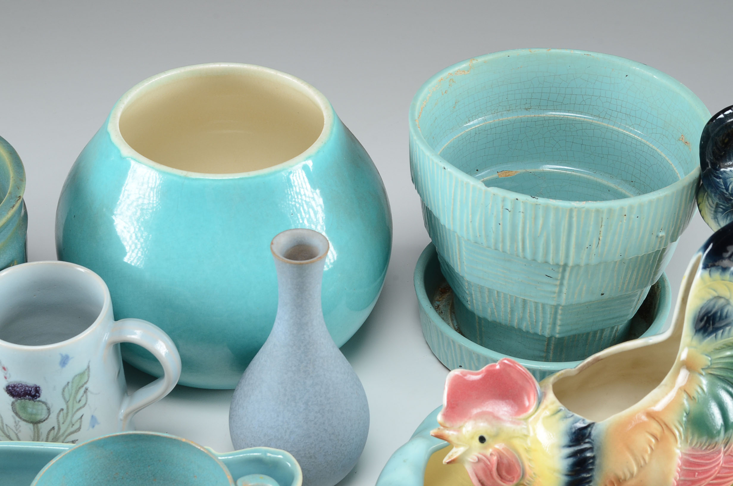 Collection of Vintage Blue Pottery