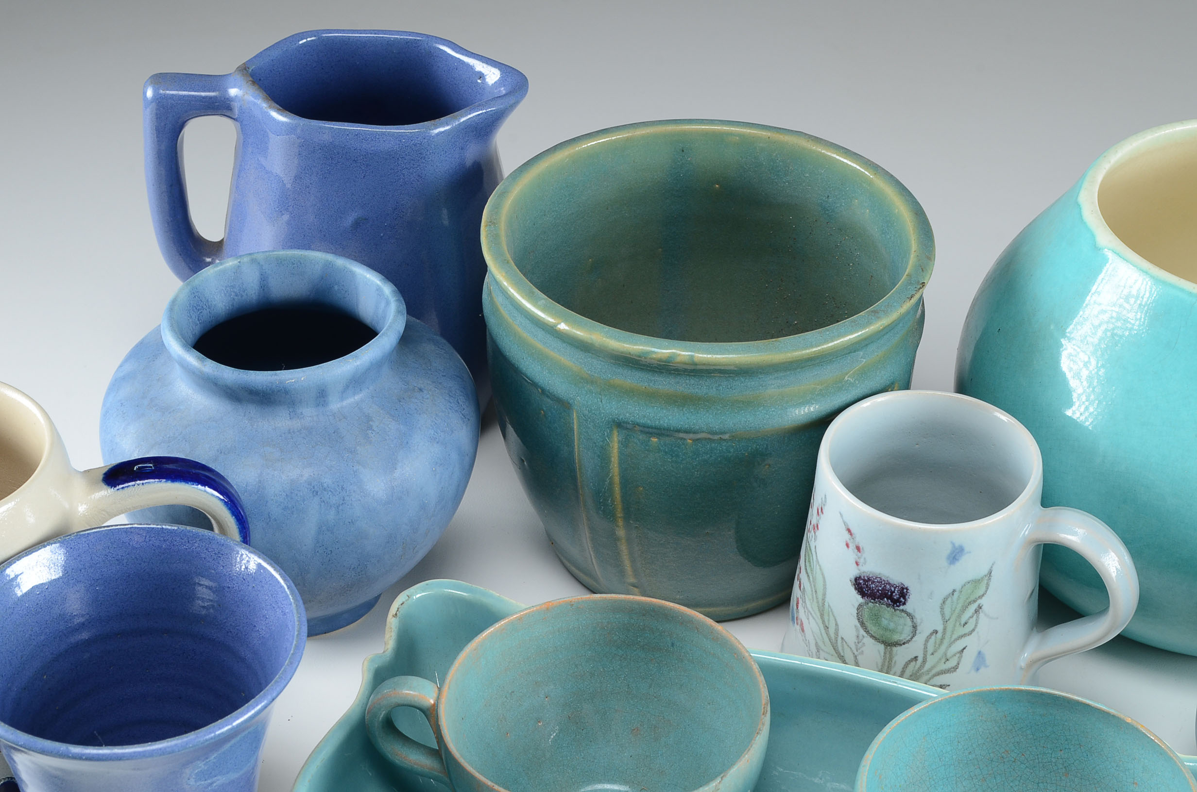 Collection of Vintage Blue Pottery