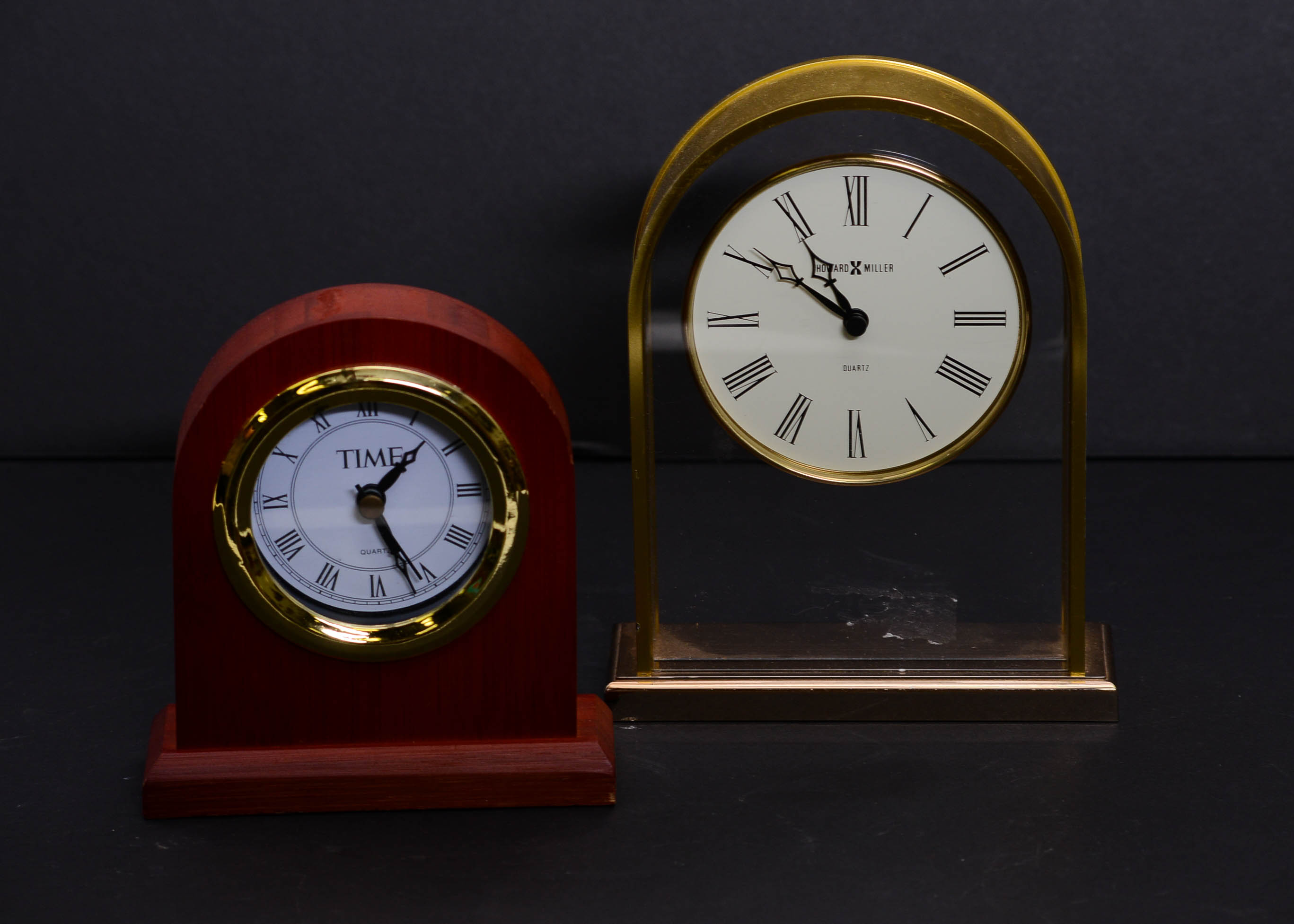 Two Curved Top Desk Clocks