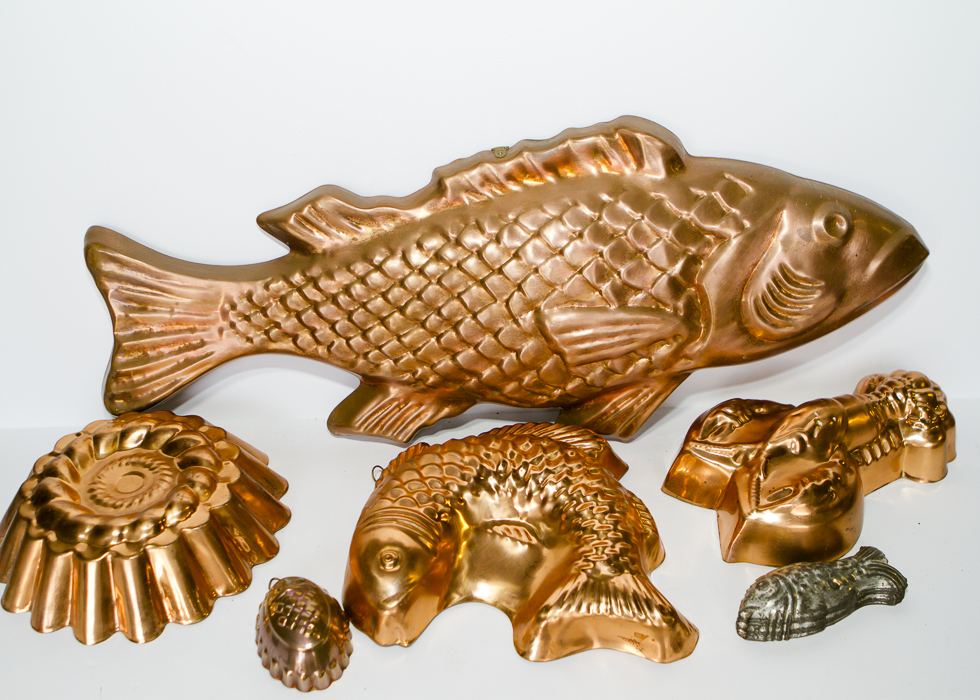 Vintage Copper and Tin Molds