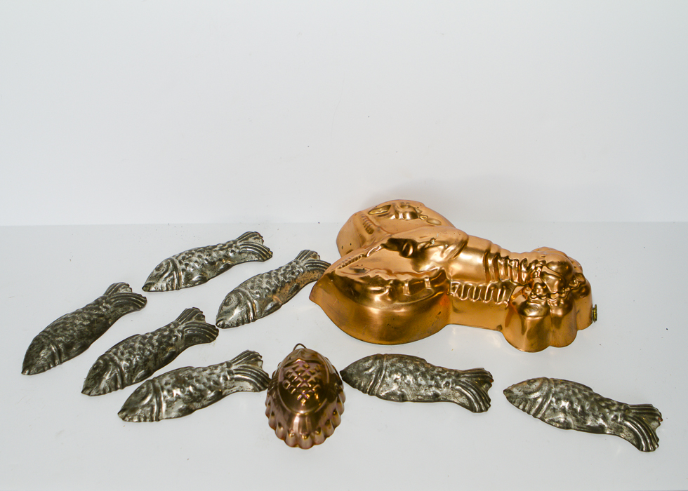 Vintage Copper and Tin Molds