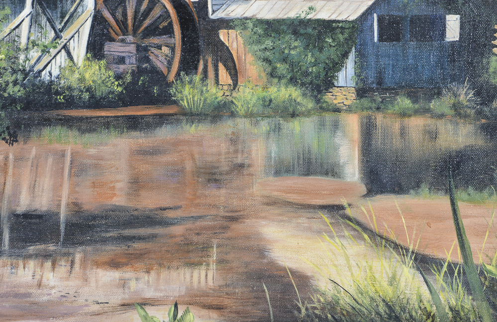 Original Oil Painting of Watermill Circa 1964