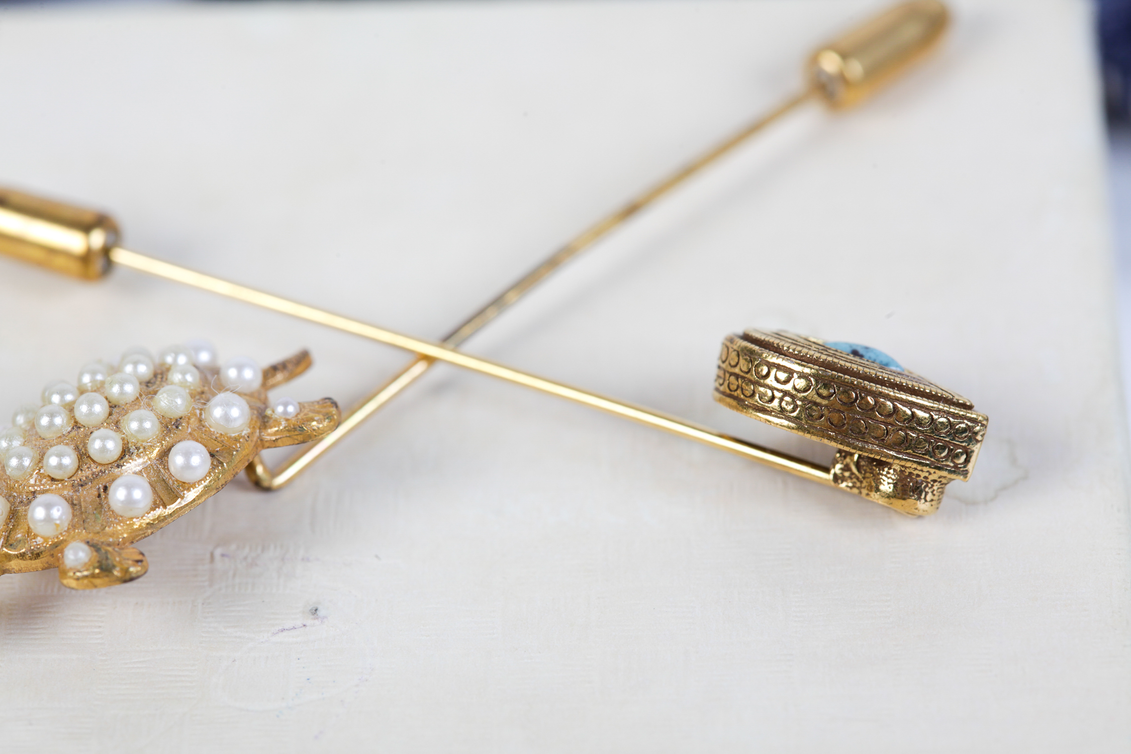 Collection of Vintage Kid Gloves and Stickpins