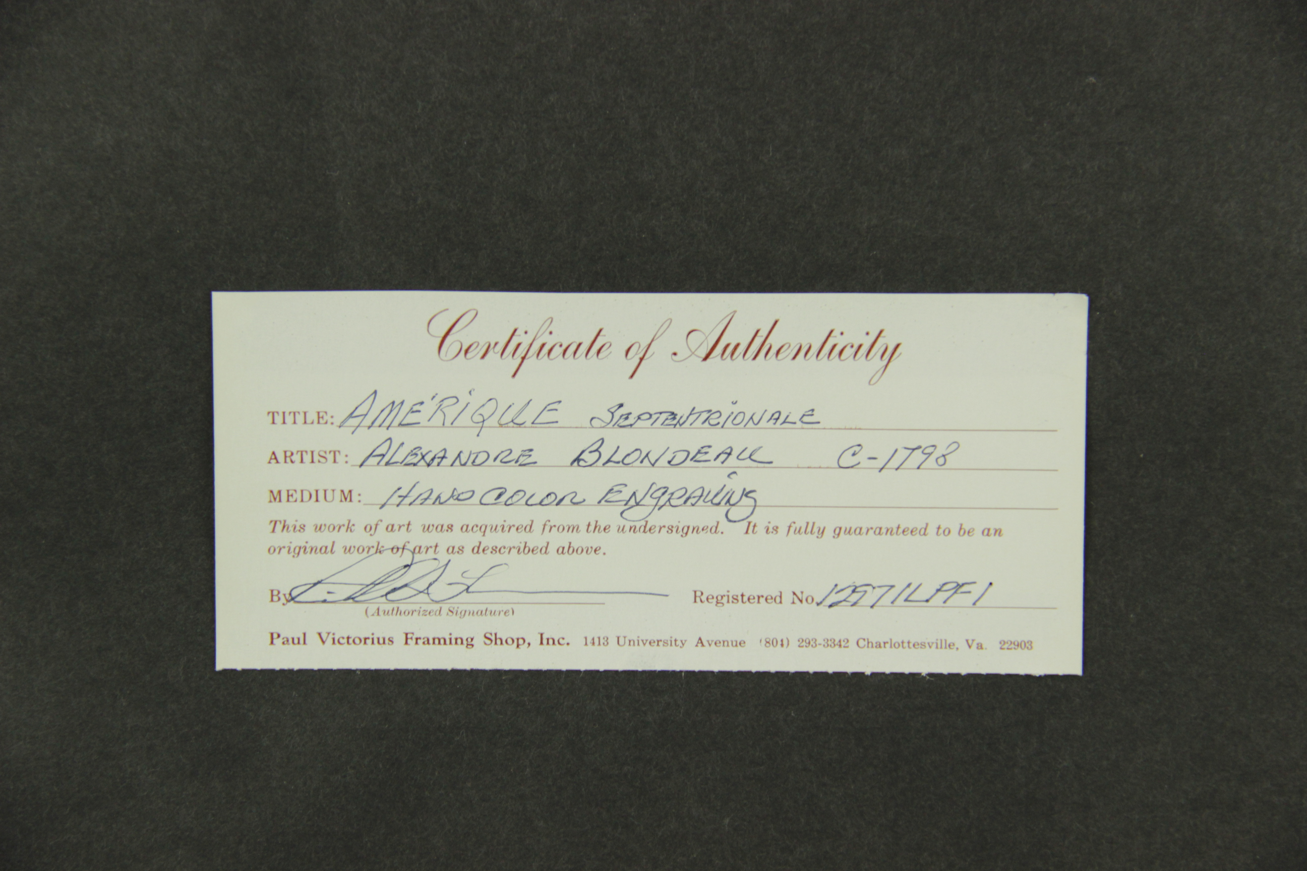 1798 Map Engraving "Amerique Septentrionale"