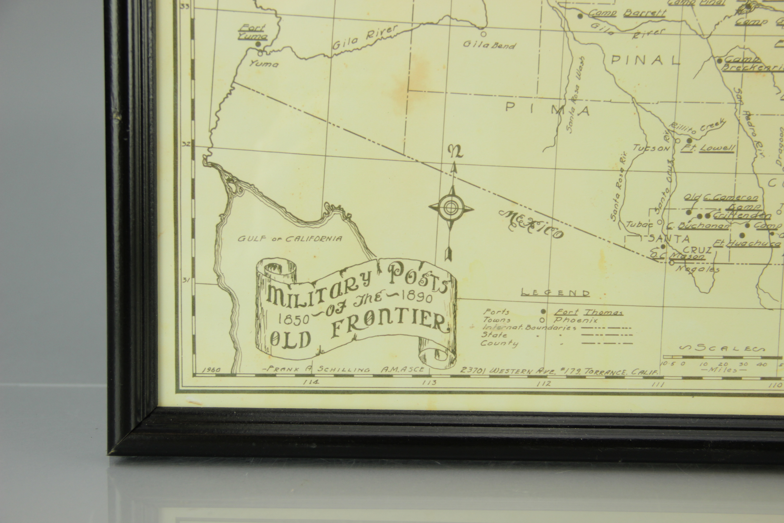 Reproduction Map of Southwestern Military Posts 1850-1890