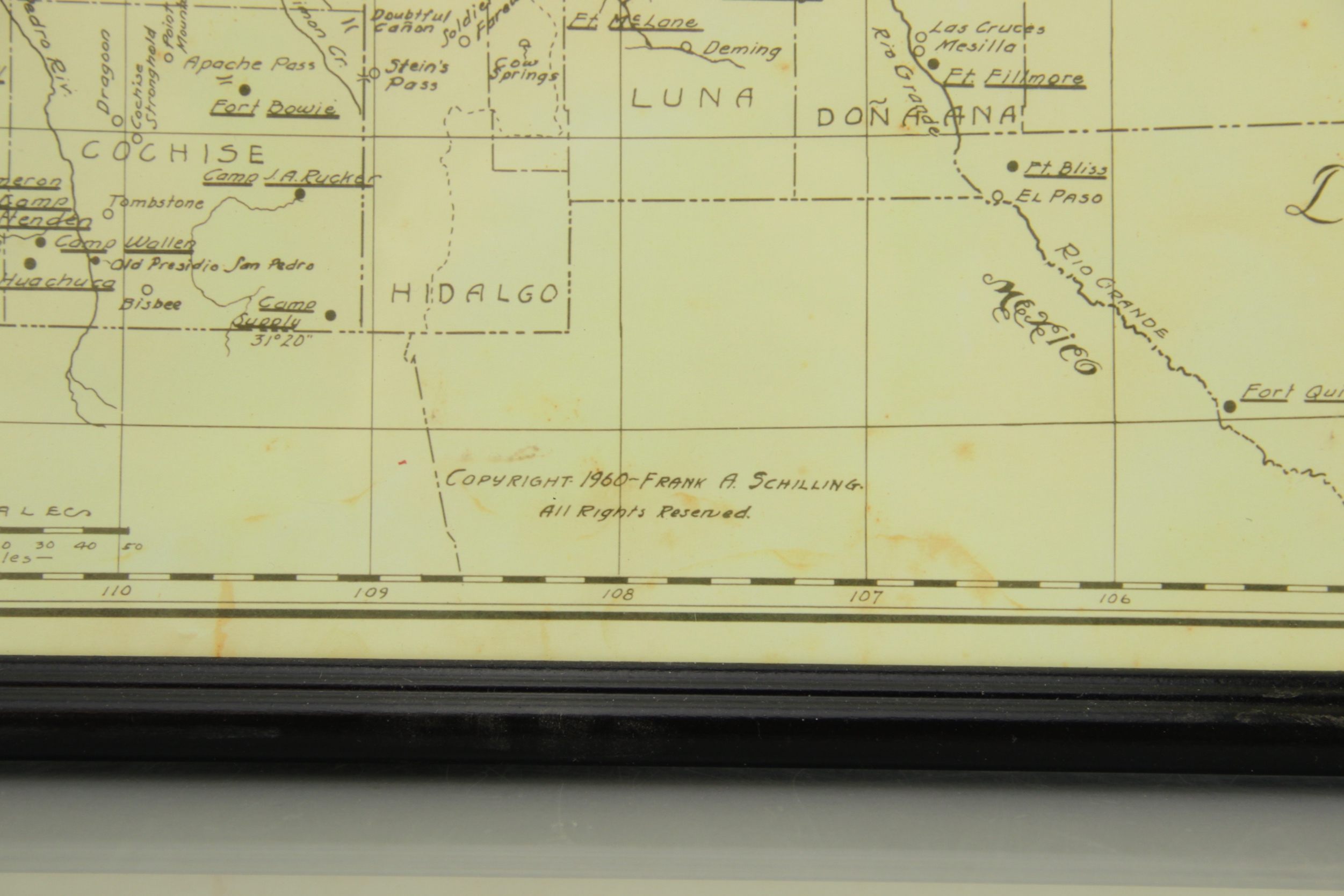 Reproduction Map of Southwestern Military Posts 1850-1890