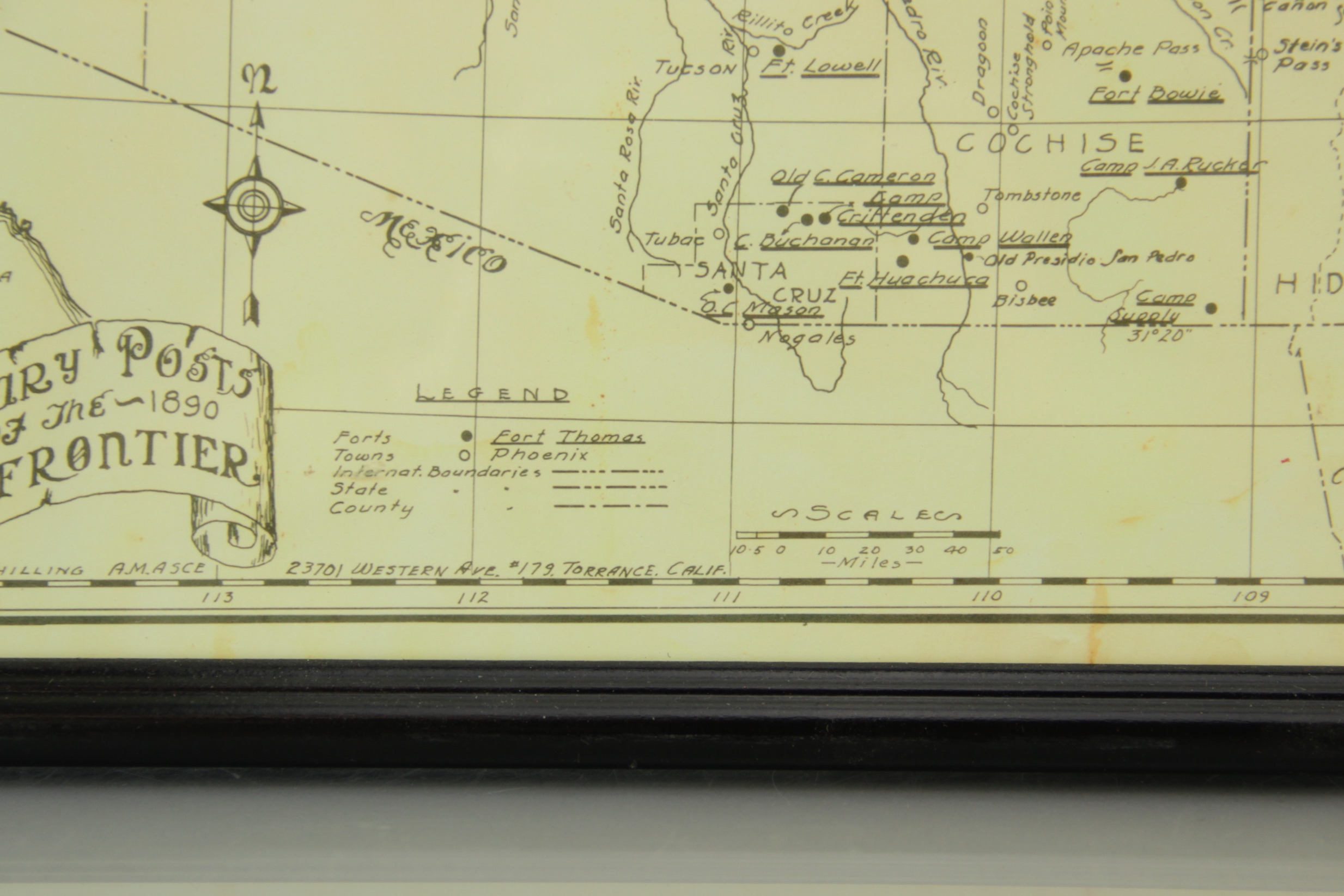 Reproduction Map of Southwestern Military Posts 1850-1890