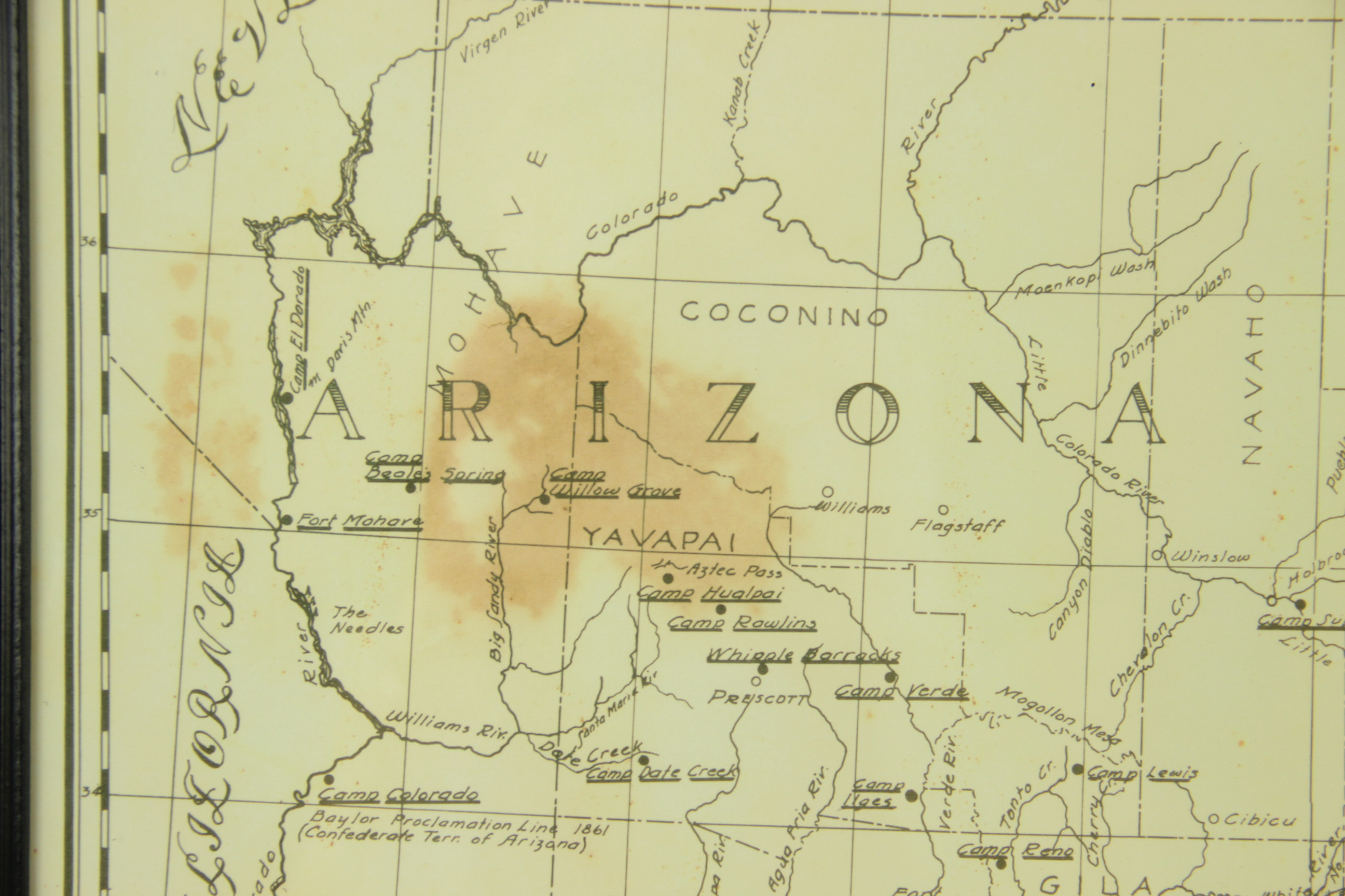 Reproduction Map of Southwestern Military Posts 1850-1890