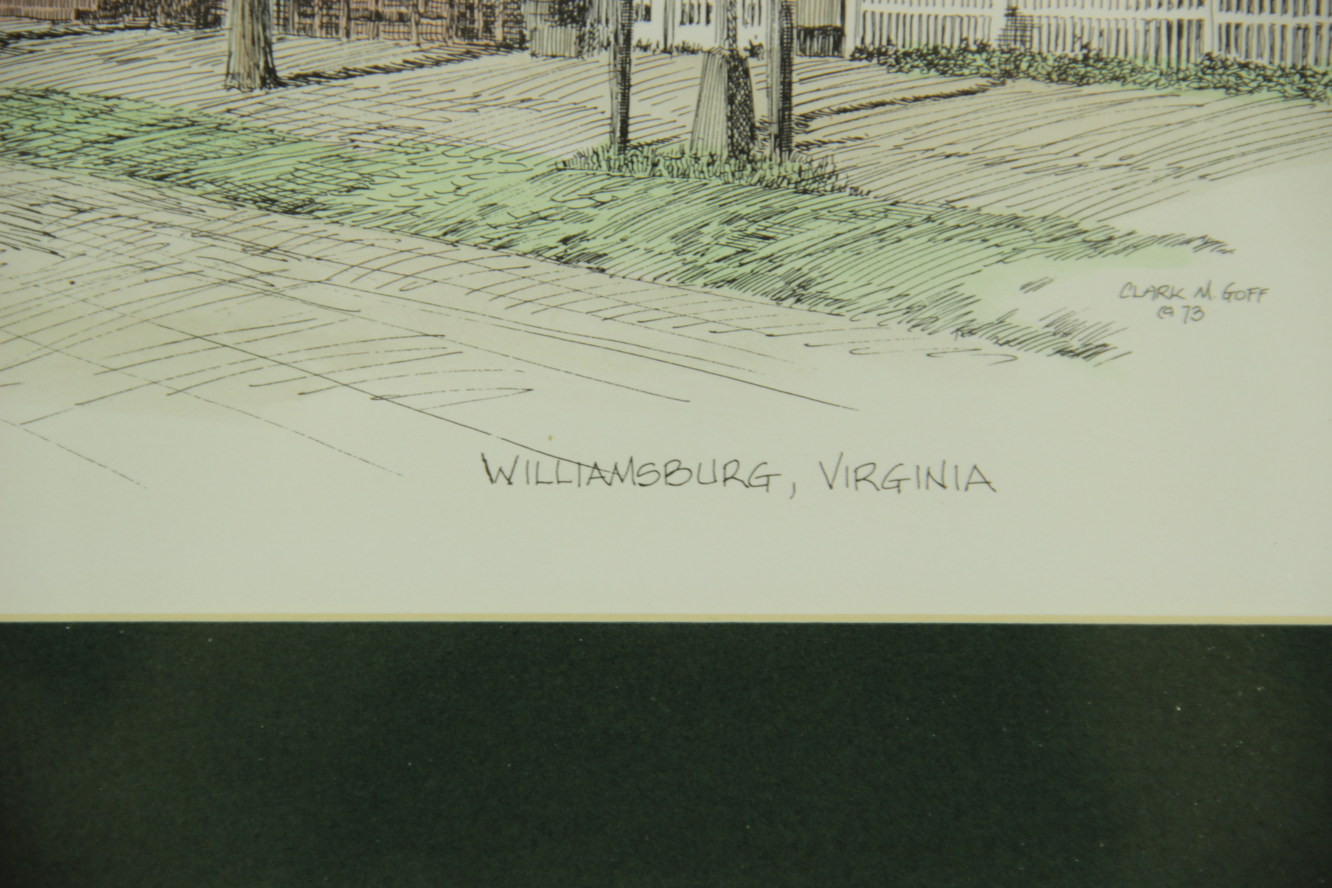 Four Clark M. Goff Lithographs of Colonial Williamsburg Taverns