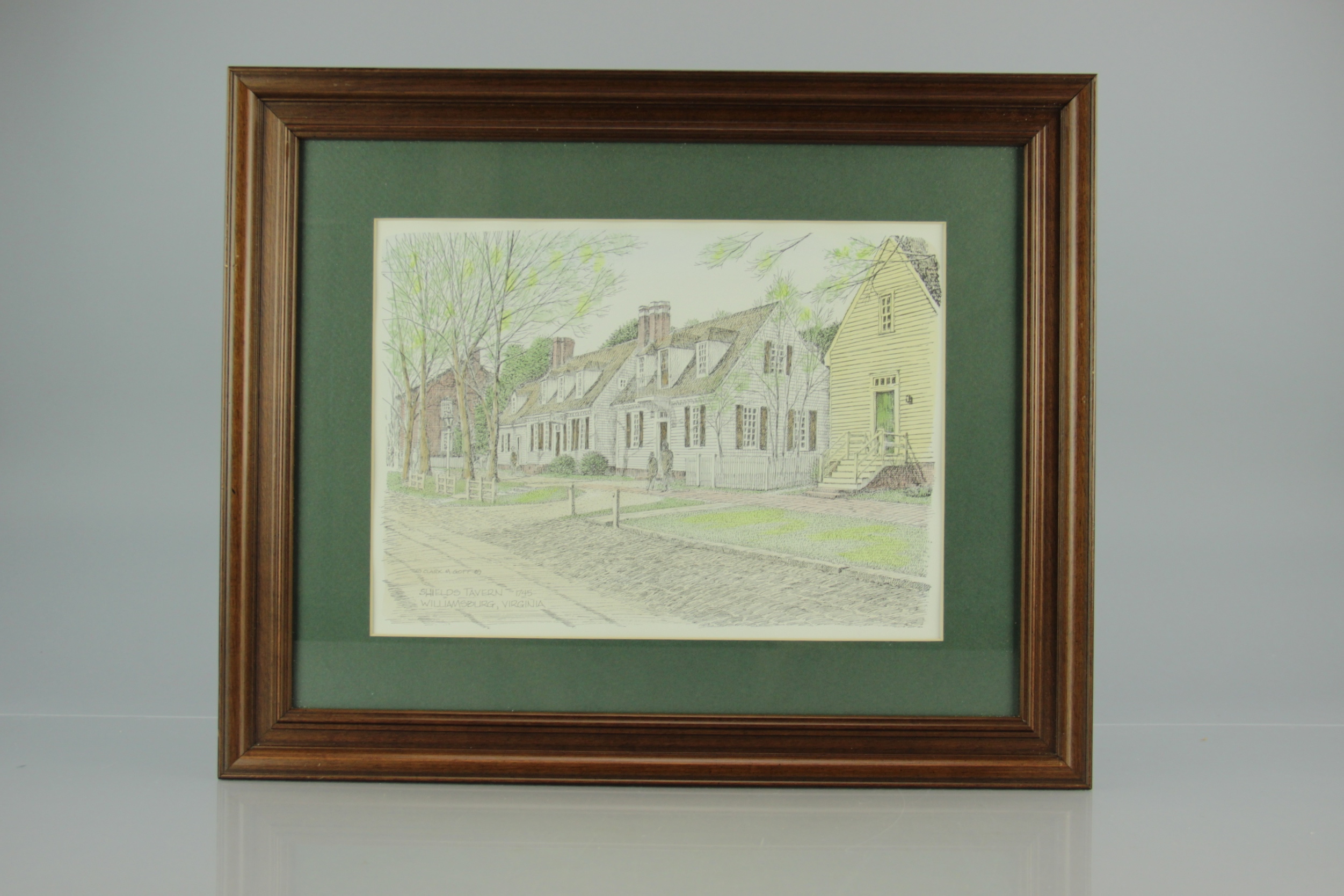 Four Clark M. Goff Lithographs of Colonial Williamsburg Taverns