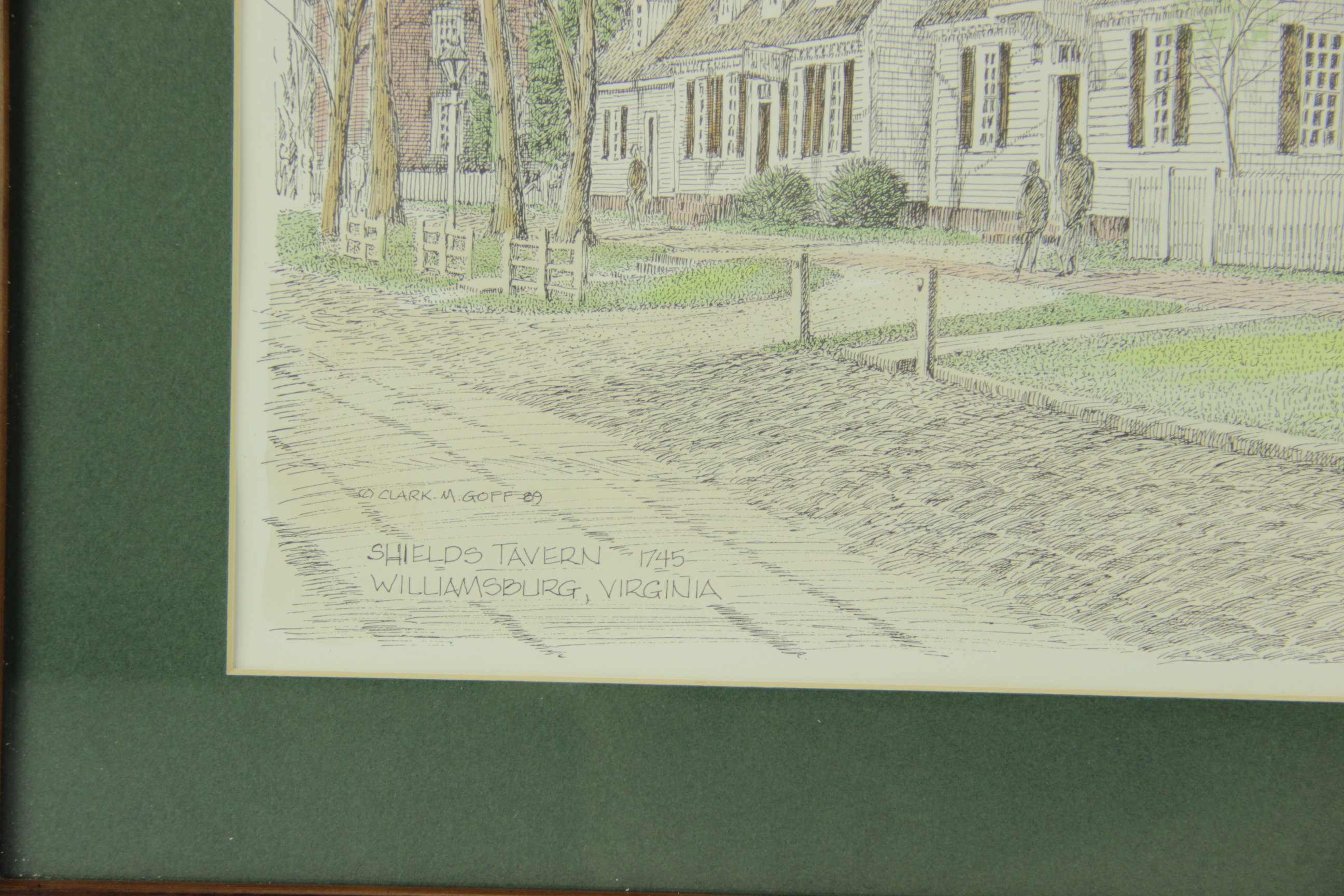Four Clark M. Goff Lithographs of Colonial Williamsburg Taverns