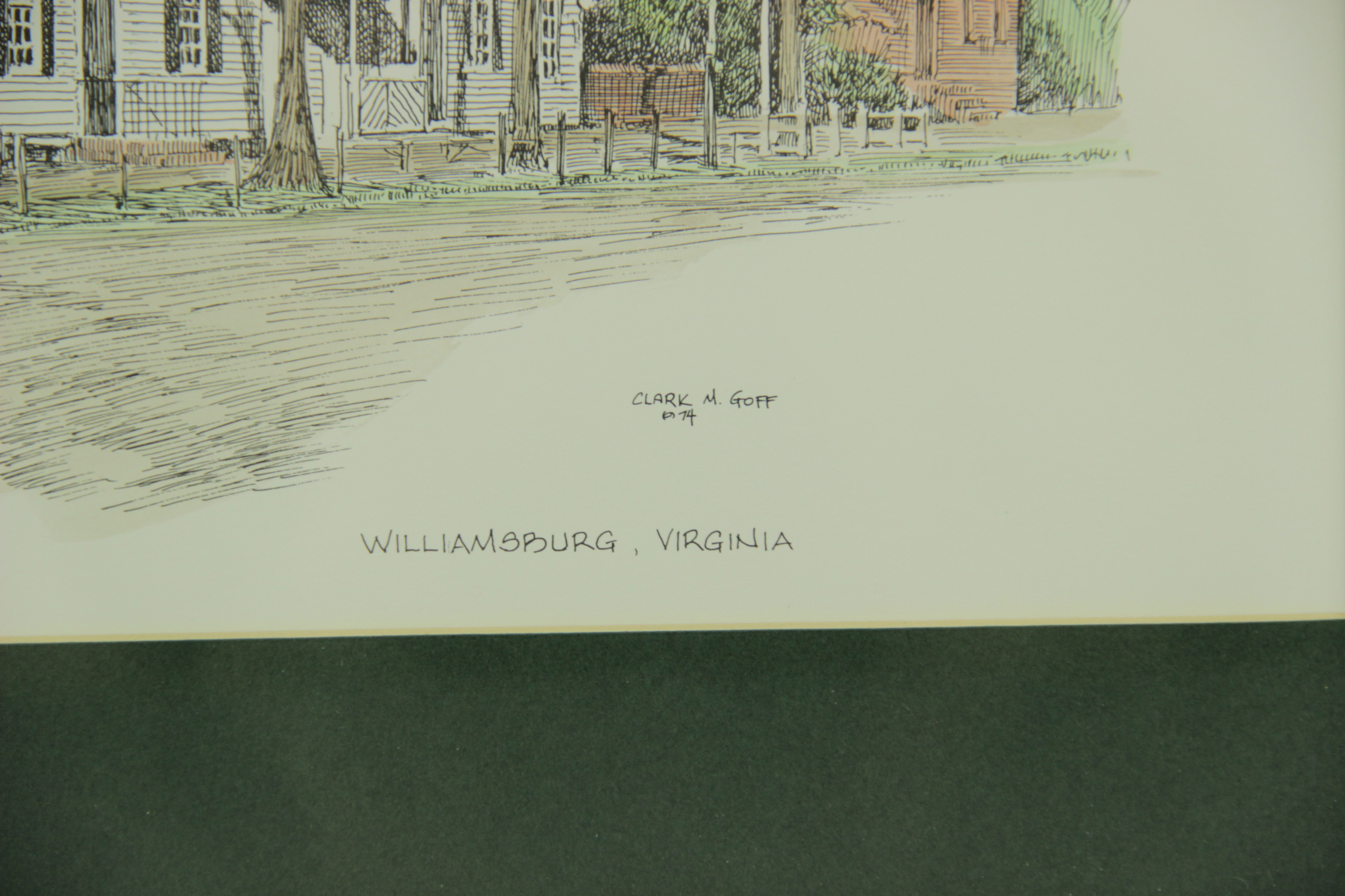 Four Clark M. Goff Lithographs of Colonial Williamsburg Taverns