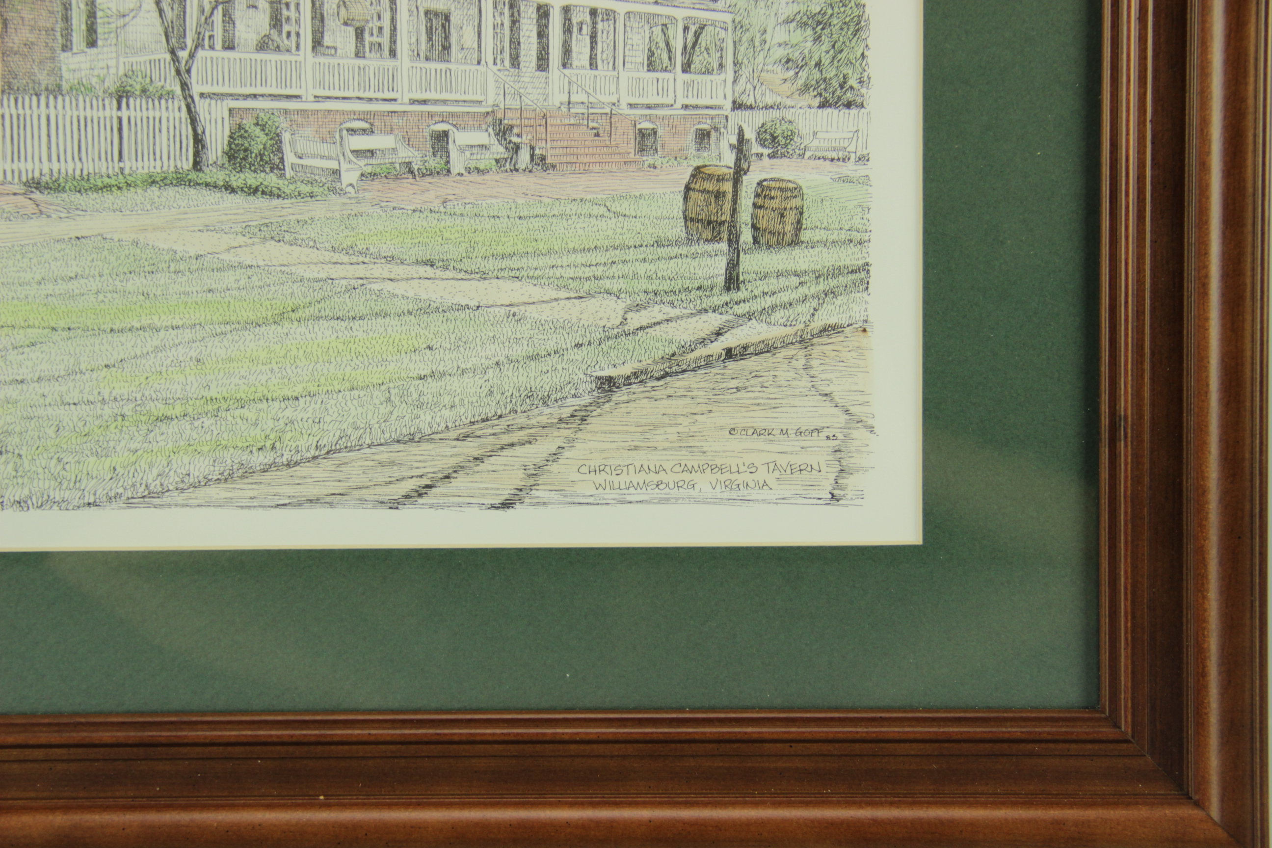 Four Clark M. Goff Lithographs of Colonial Williamsburg Taverns