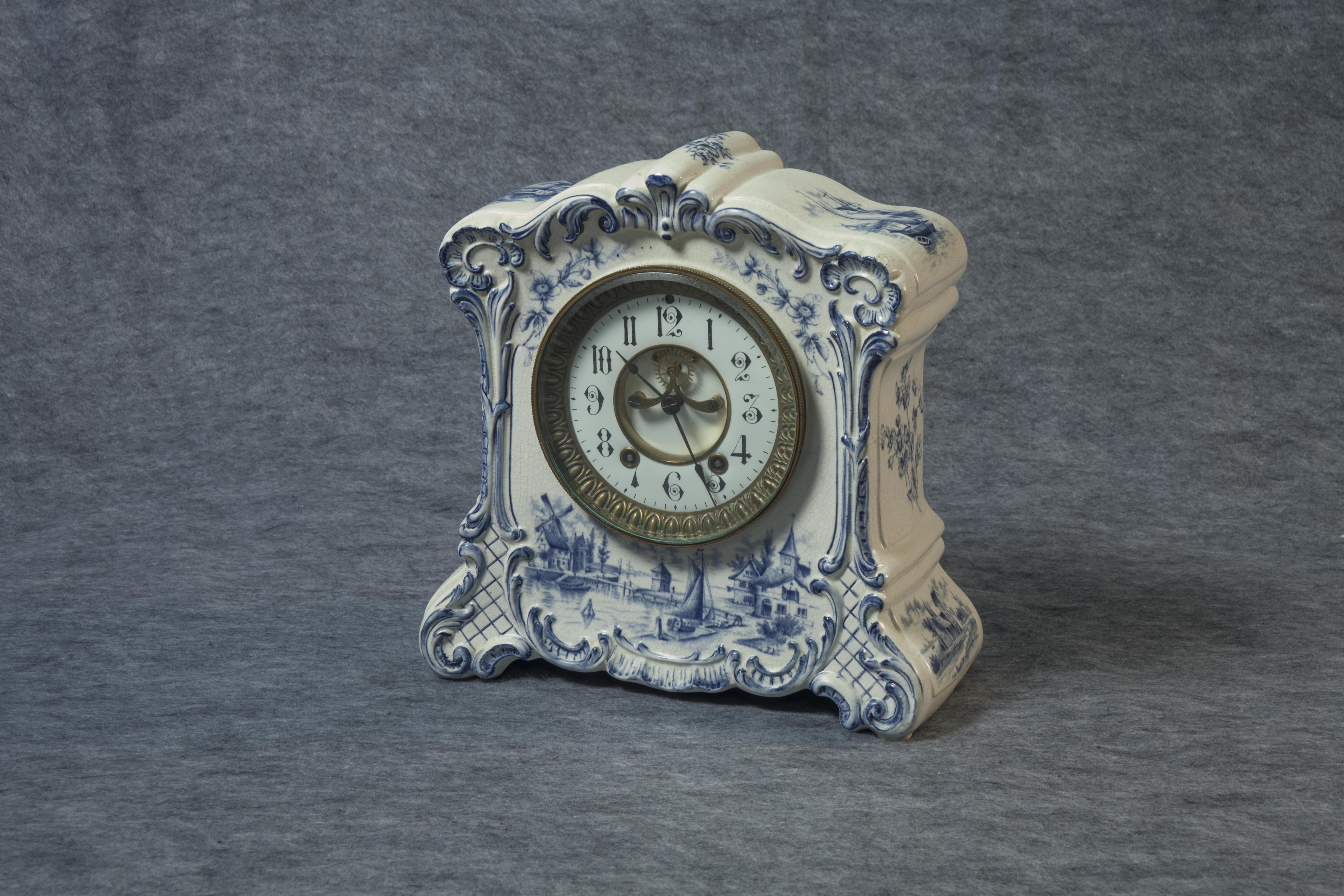 Delft Blue Mantel Clock