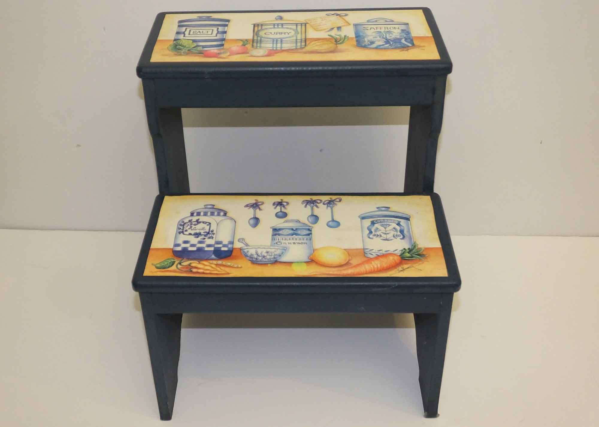 Painted Wood Kitchen Step Stool