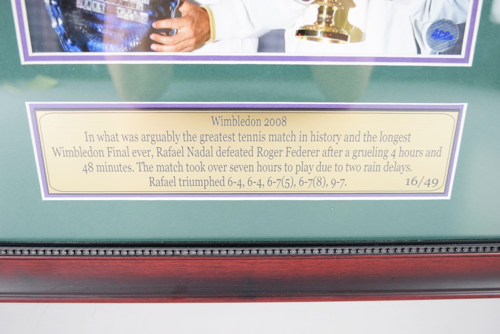 Framed Wimbledon Federer & Nadal Signed Tennis Balls, 2008