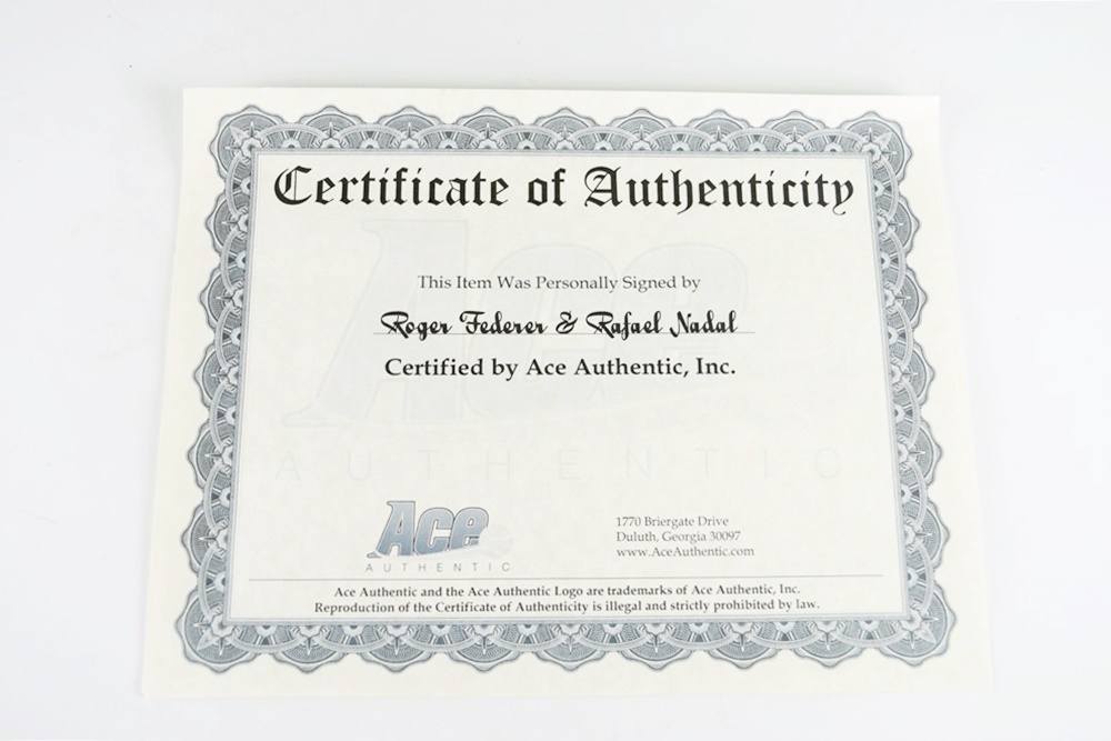 Framed Wimbledon Federer & Nadal Signed Tennis Balls, 2008