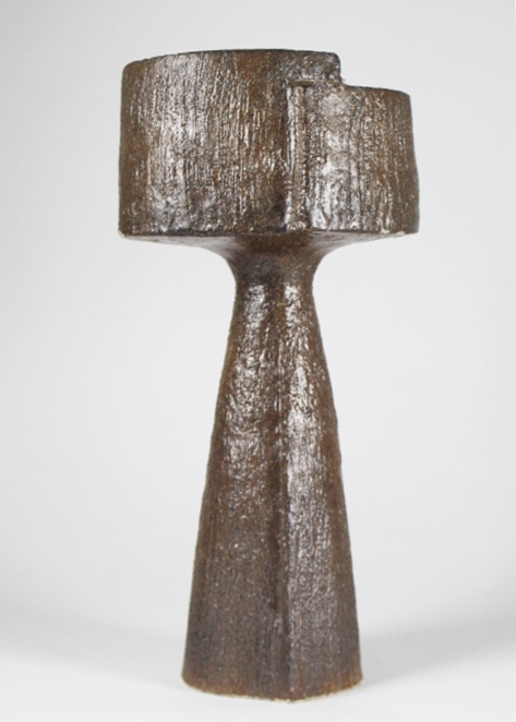 Raked Slab Pottery Pedestal Sculpture