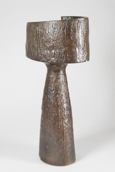 Raked Slab Pottery Pedestal Sculpture