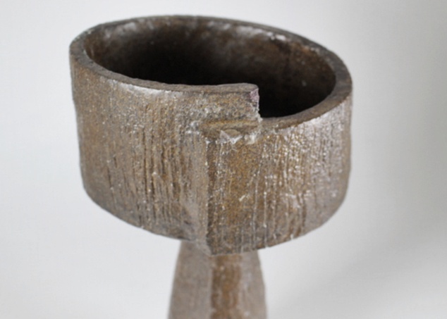 Raked Slab Pottery Pedestal Sculpture