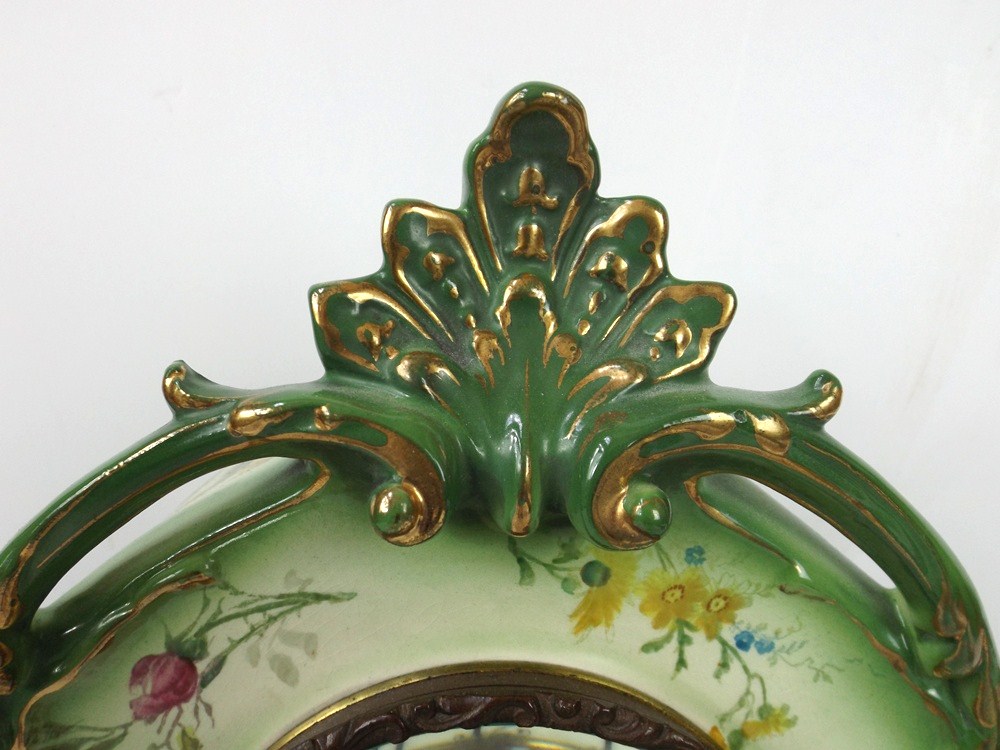 Antique Ansonia Royal Bonn Porcelain Mantel Clock