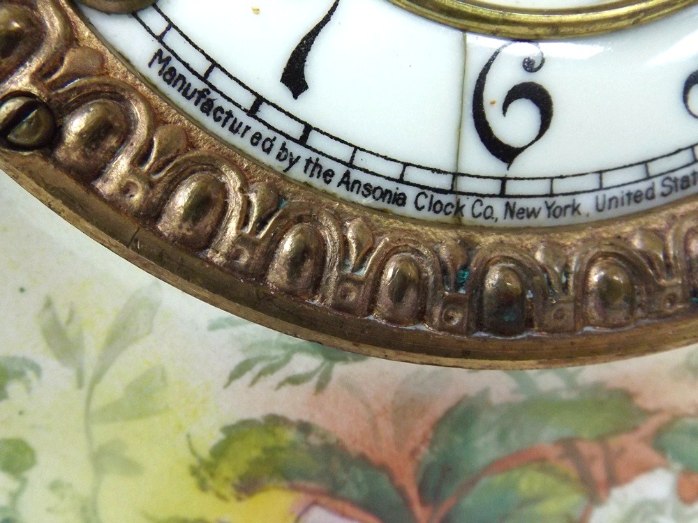 Antique Ansonia Royal Bonn Porcelain Mantel Clock
