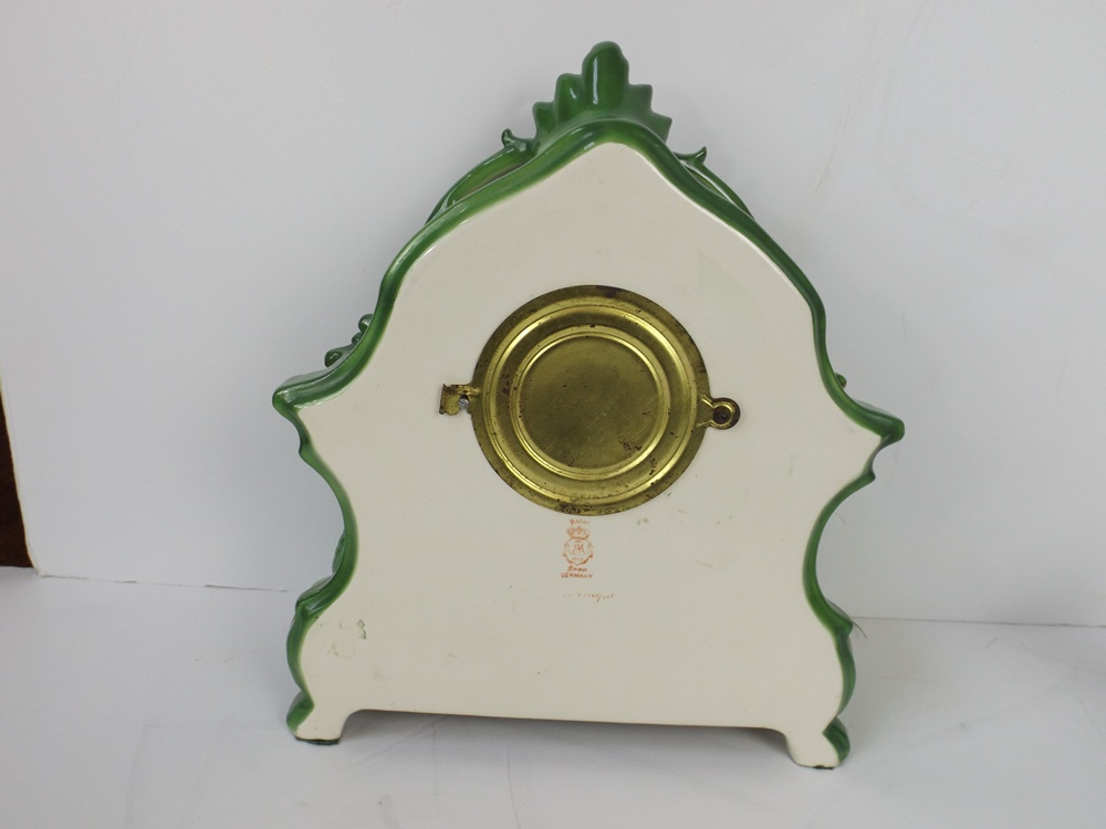 Antique Ansonia Royal Bonn Porcelain Mantel Clock