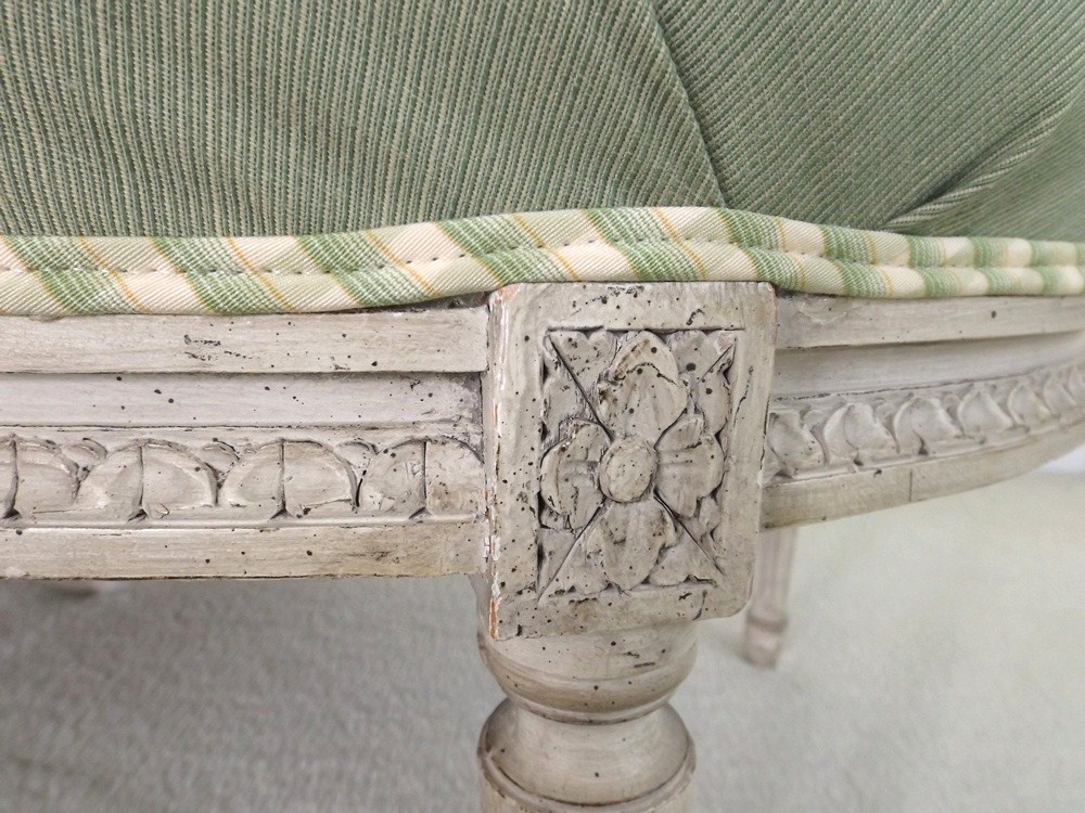Antique French Louis XVI Style Down-Filled Chaise Lounge