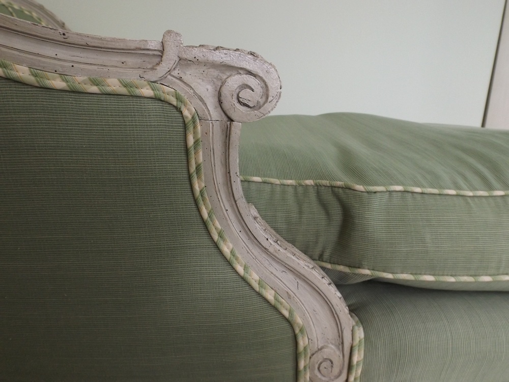 Antique French Louis XVI Style Down-Filled Chaise Lounge