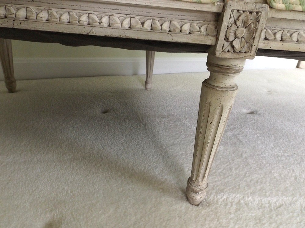 Antique French Louis XVI Style Down-Filled Chaise Lounge