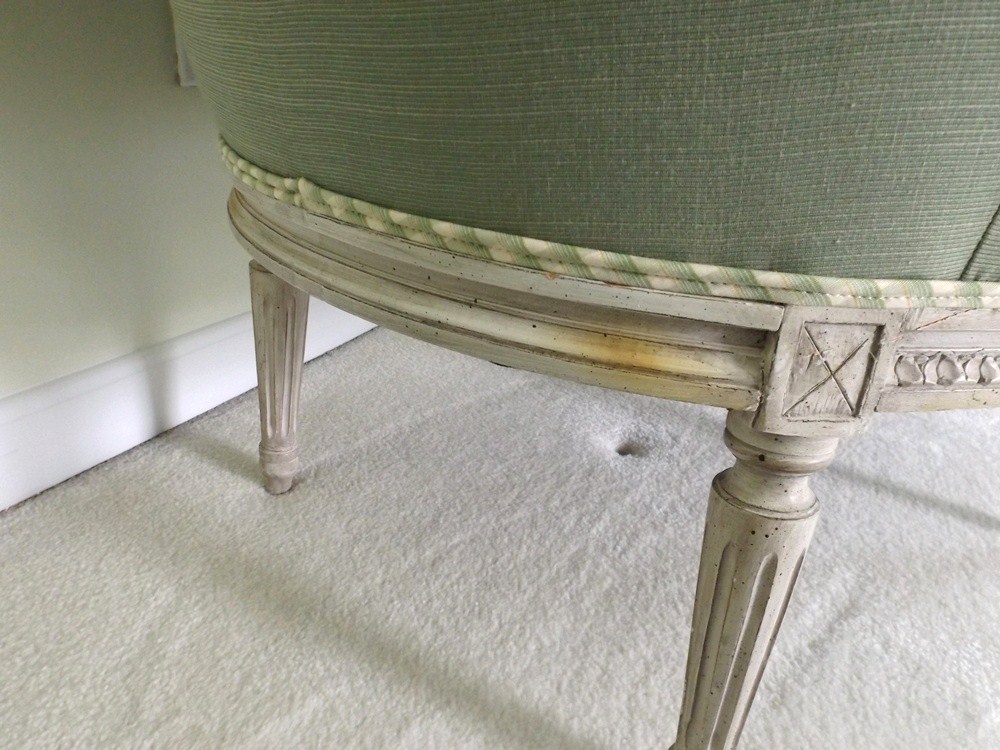 Antique French Louis XVI Style Down-Filled Chaise Lounge