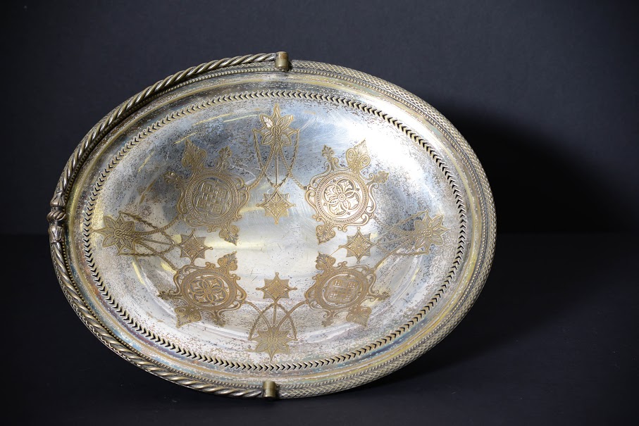 Antique English Silver Plate Cake Basket