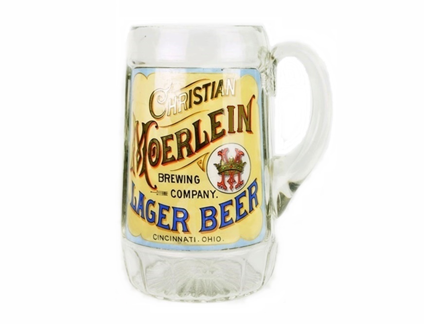 Pre-Prohibition Christian Moerlein Salesman's Sample Glass Mug