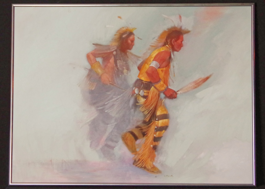 Clifford Beck Original Oil on Canvas of Dancing Warriors