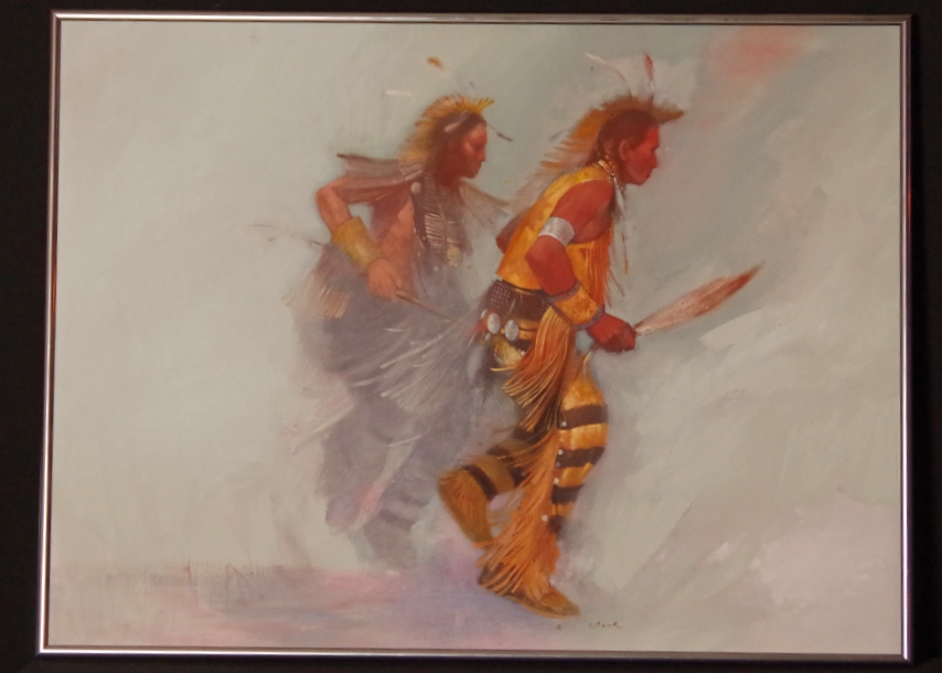 Clifford Beck Original Oil on Canvas of Dancing Warriors